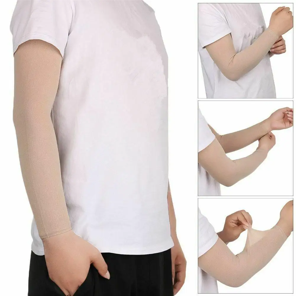 Letnia ochrona przed słońcem Oversleeve Flesh Colored Skin Sleeves Tattoo Sleeve Covering Scars Unisex Solid Color Arm Cover