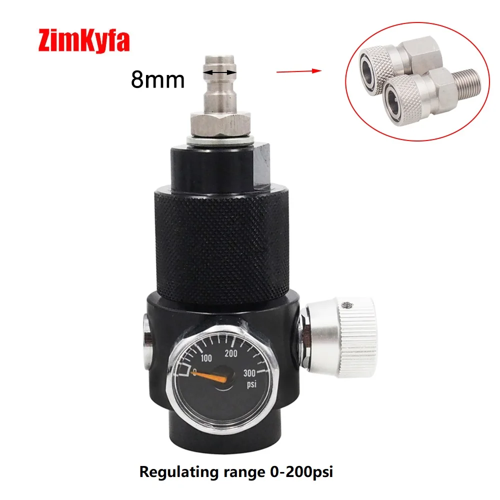 HPA Regulating Regulator Co2 Valve W/ US Foster or 8mm Quick Disconnect Adapter Male Plug DIY Kit For G1/2-14 Tank Bottle