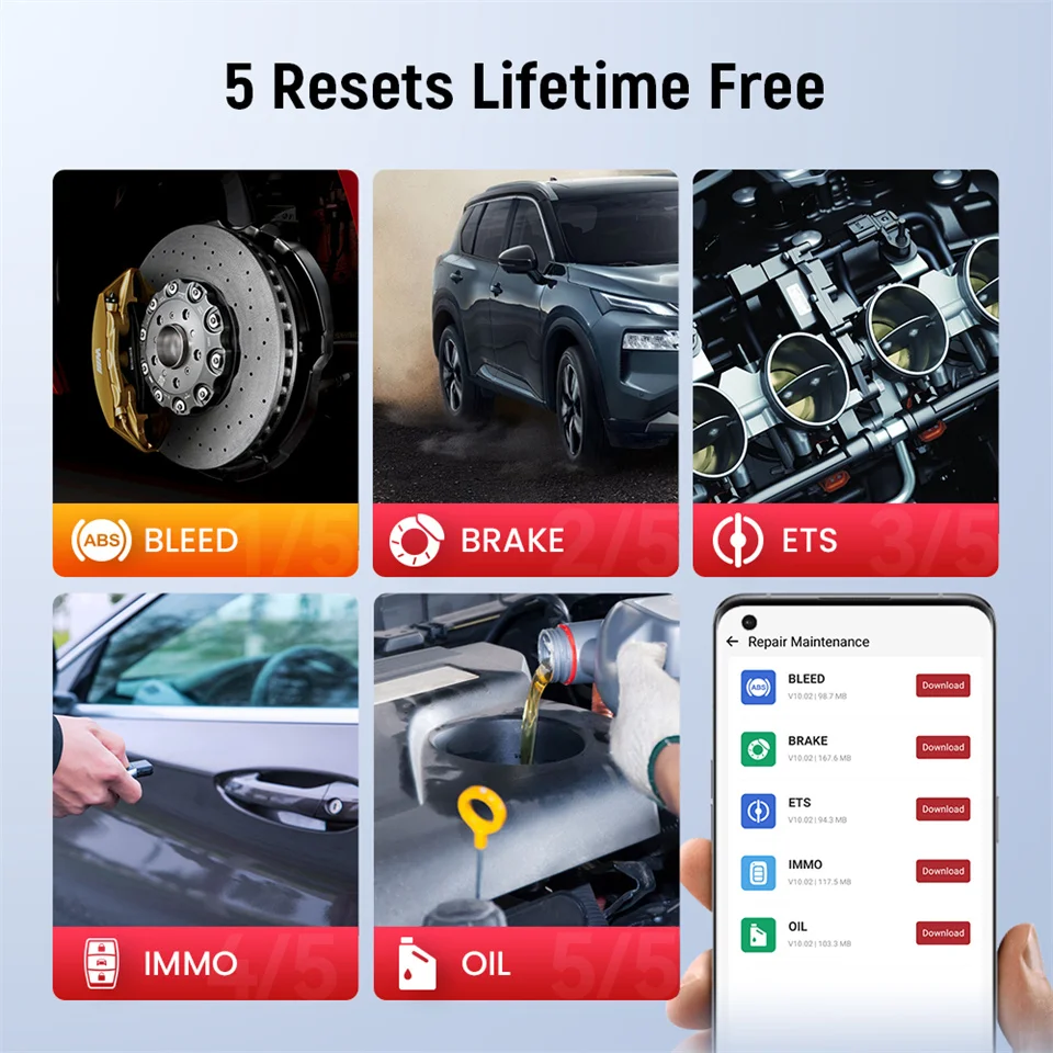 Thinkcar BD6 OBD2 escáner herramienta de diagnóstico de sistema completo 5 reinicio de vida lector de código de coche inalámbrico gratuito para Android Iphone VS BT200