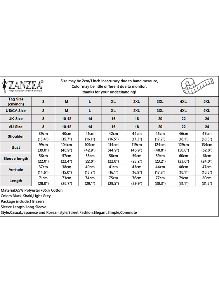 ZANZEA แฟชั่นผู้หญิงเสื้อแขนยาว 2024 ฤดูใบไม้ร่วงหลวมลําลองเสื้อคอปกวินเทจกระเป๋าสํานักงานแจ็คเก็ต