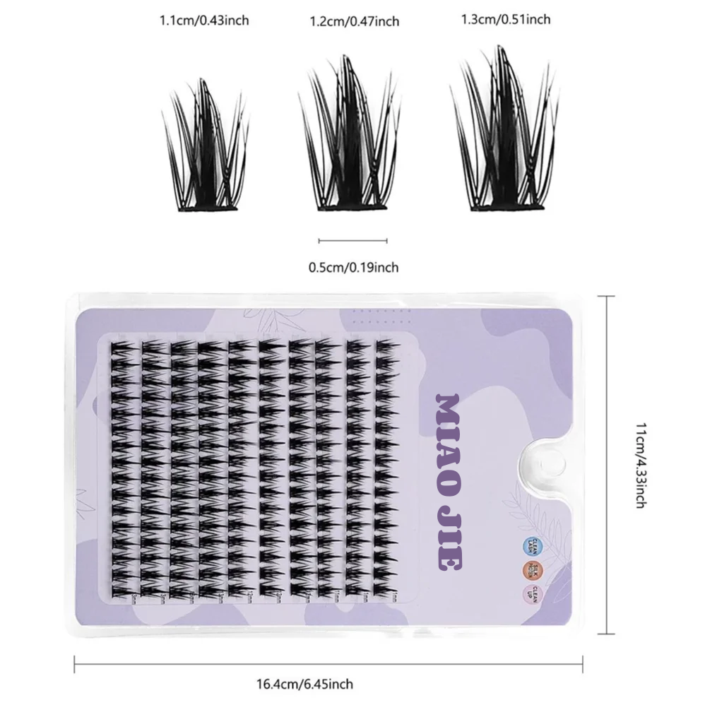 MIAOJIE 160 Rows Cluster Lashes Faux Mink Eyelashes Cluster Natural Eyelash Extension 3D Russia Strip Individual Eyelashes Clust