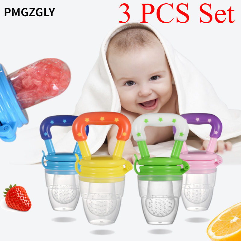 3-delige baby-fruit- en groentebijtring Voedingssupplement Bite Le Silicone Babyvoeding Servies Kerstcadeau