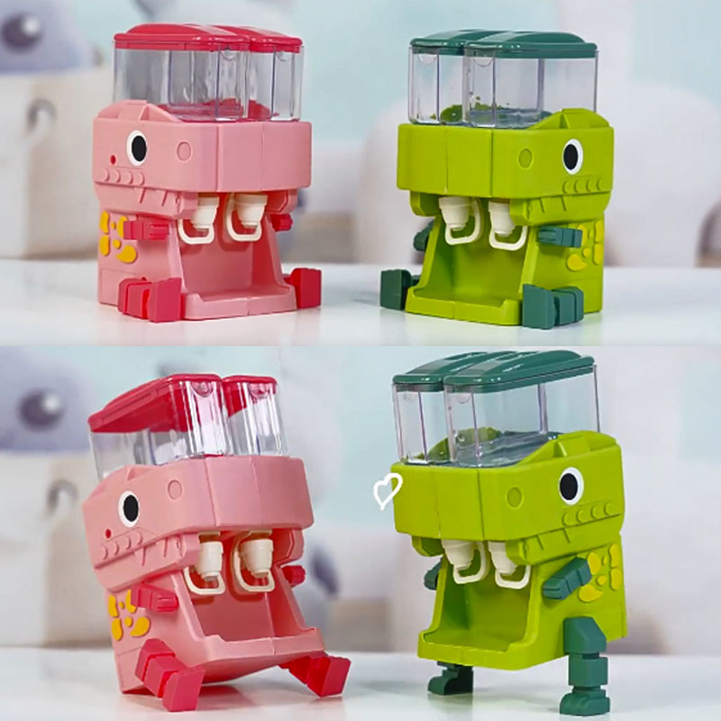 Double distributeur d'eau dinosaure pour enfants, jouet avec mignon rose bleu, eau froide/chaude, jus, fontaine à boire, jouets de cuisine de Simulation