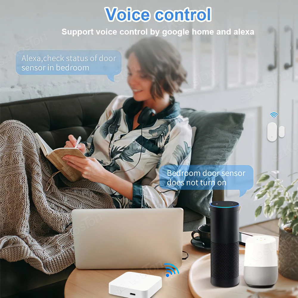 Tuya Smart Zigbee3.0 Door Sensor Open Close Detector Smartlife App Control Notification Compatible with Alexa Google Home 1-6pcs