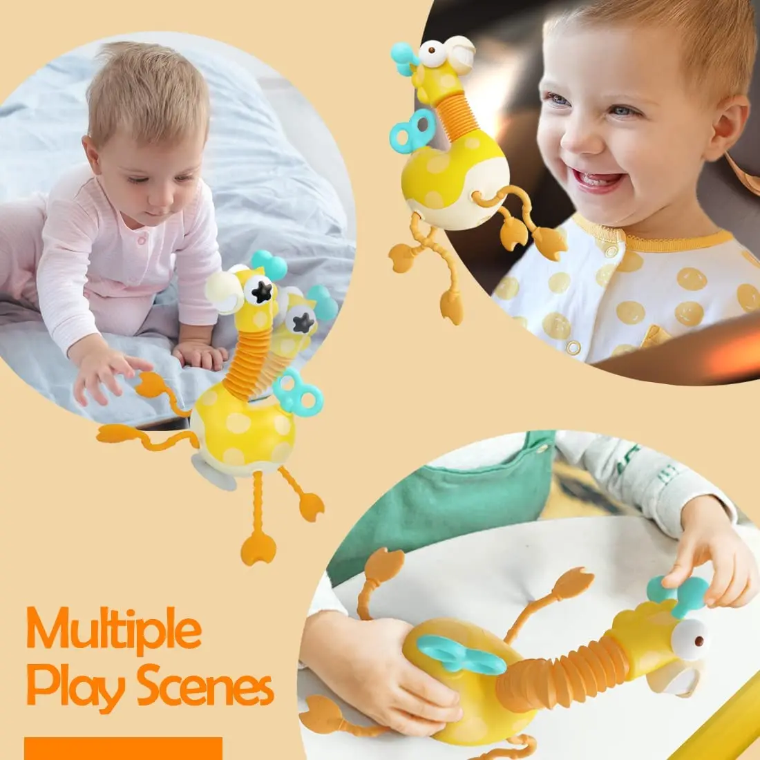 ดูดถ้วย Spinner เก้าอี้สูงของเล่นเด็ก 6 12 เดือนหมุน Rattle Sensory ของเล่นสําหรับทารกเกมการศึกษาของเล่น 1 2 3 ปี