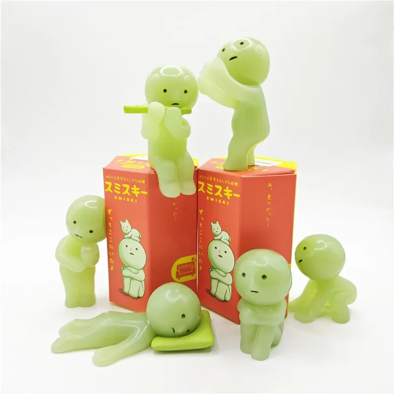 SMISKI ห้องนั่งเล่น Series Luminous Elf ตุ๊กตาเรืองแสงกล่องตาบอดประณีตเดสก์ท็อปตกแต่งตุ๊กตาน่ารักของเล่นตุ๊กตา Surprise กล่องของขวัญ