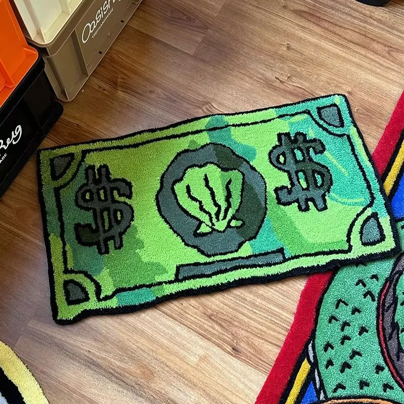 VIKAMA-alfombra divertida de lechuga de dólar, alfombra decorativa para dormitorio, entrada, sala de estar, alfombra decorativa para el hogar