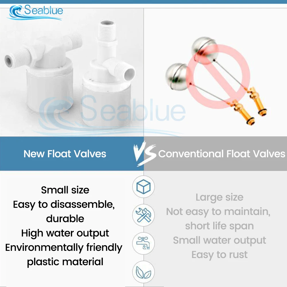 1/2" 3/4" 1"Automatic Float Valve Water Level Control Device Easy To Install And Remove Efficient And Convenient Side / Top Feed