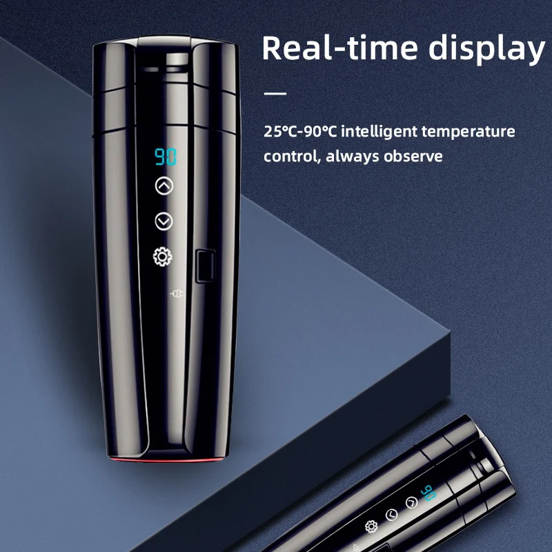 12V 24V Auto Tazza di Riscaldamento Bollitore Elettrico In Acciaio Inox Smart Controllo della Temperatura Touch Display LCD Da Viaggio Scaldatazze Da Caffè