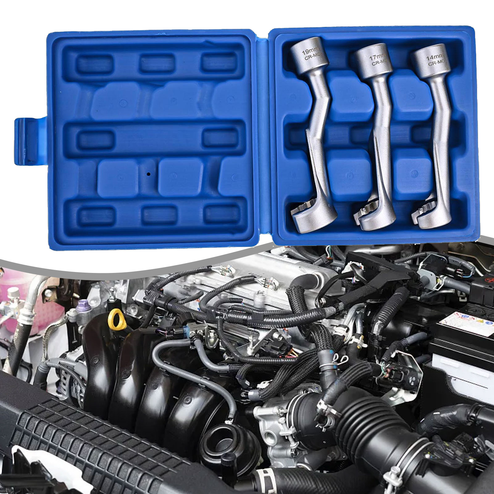 Penyimpangan Mesin Diesel Drive Ratchet Inci Garis Injektor Pengukuran Manual Penyimpangan Pembongkaran Pengetatan