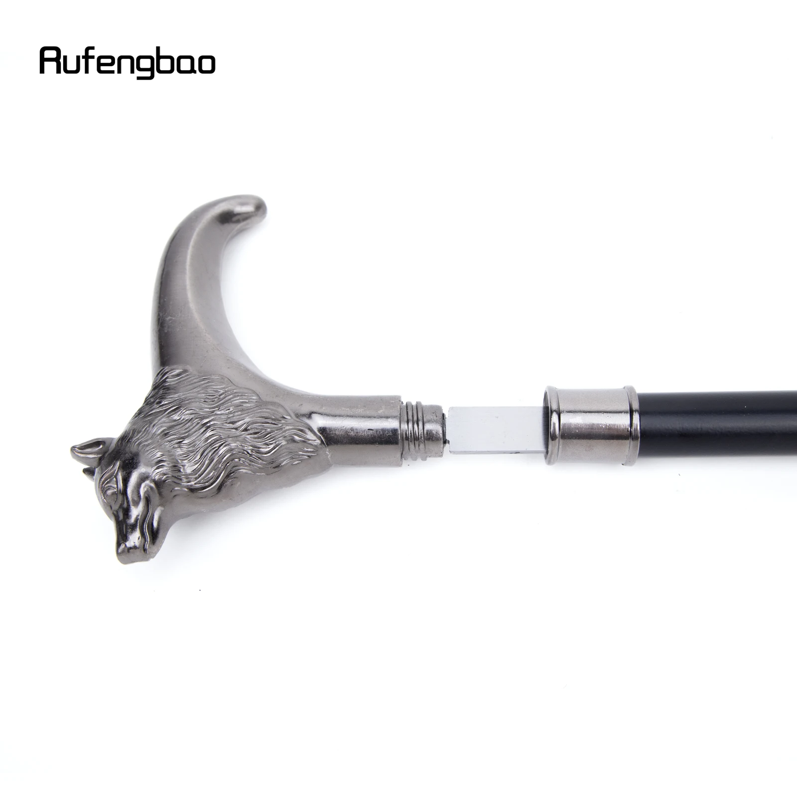 Fuchs Borsten Tier Spazierstock mit Versteckte Platte Selbstverteidigung Mode Cane Platte Cosplay Crosier Stick 93cm