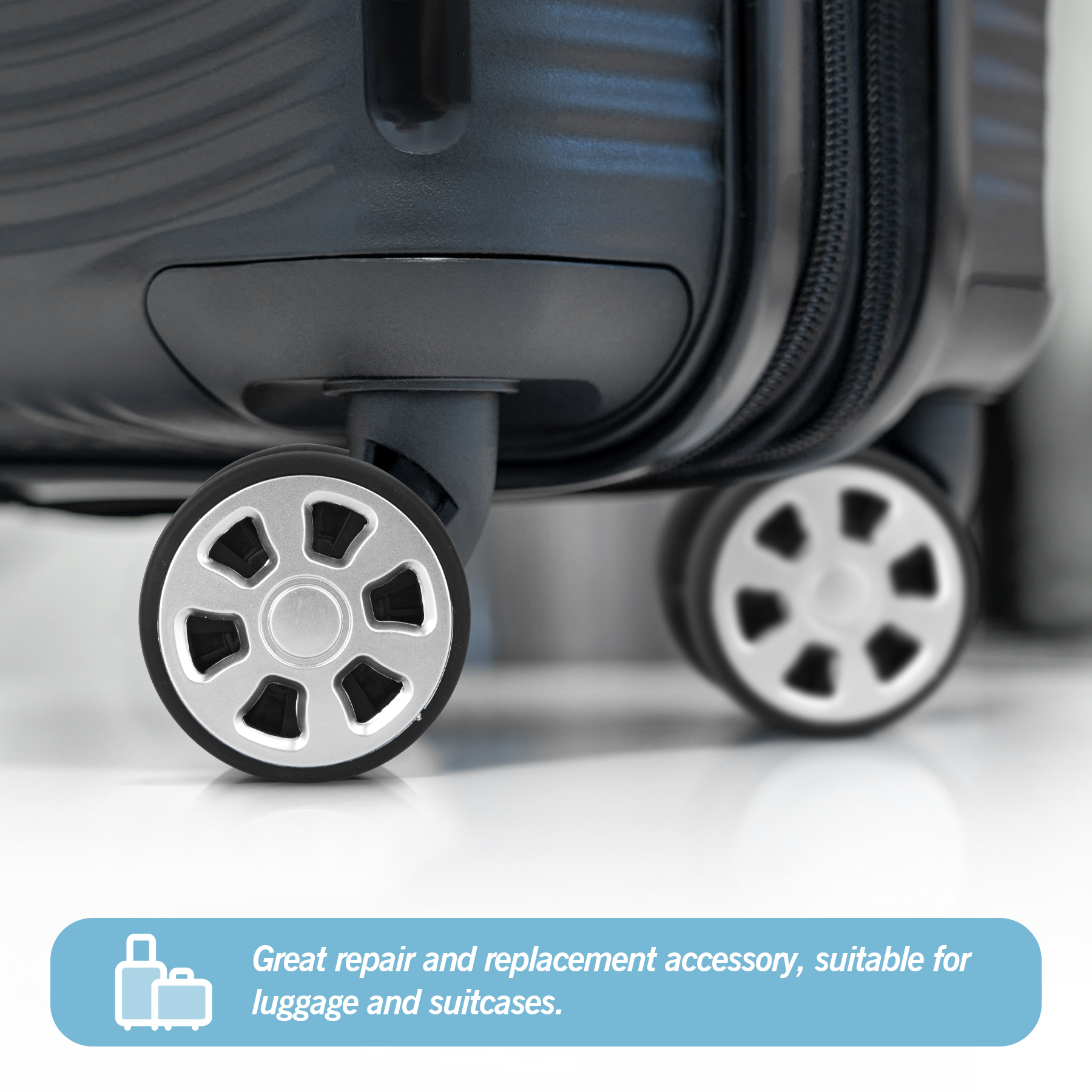 4/8 шт., серебристые сменные колеса с винтом для чемодана