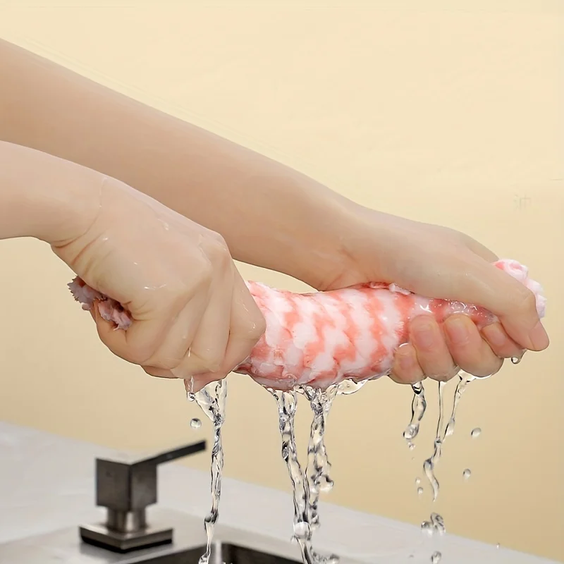 Paño ondulado de lana de Coral, paño absorbente de cocina para lavar platos, Antiadherente al por mayor, paño grueso catiónico Baijie"