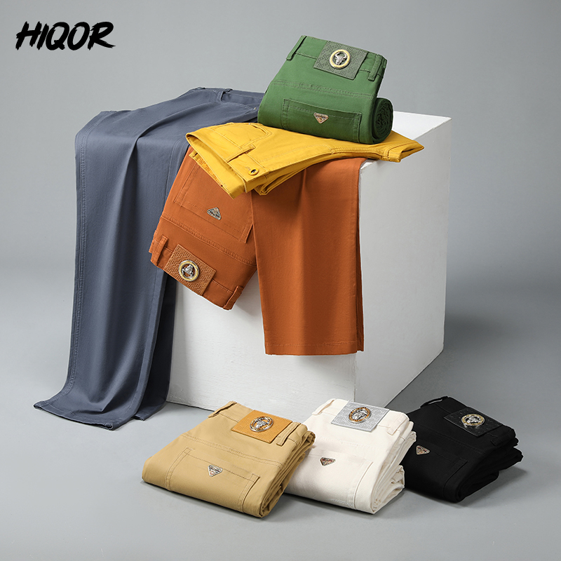 HIQOR 7 Farben Männer Frühling Herbst Beiläufige Lange Hosen Männlichen Anzug Hosen Neue In Business Solide Sommer Gerade Hosen Große größe 28-40