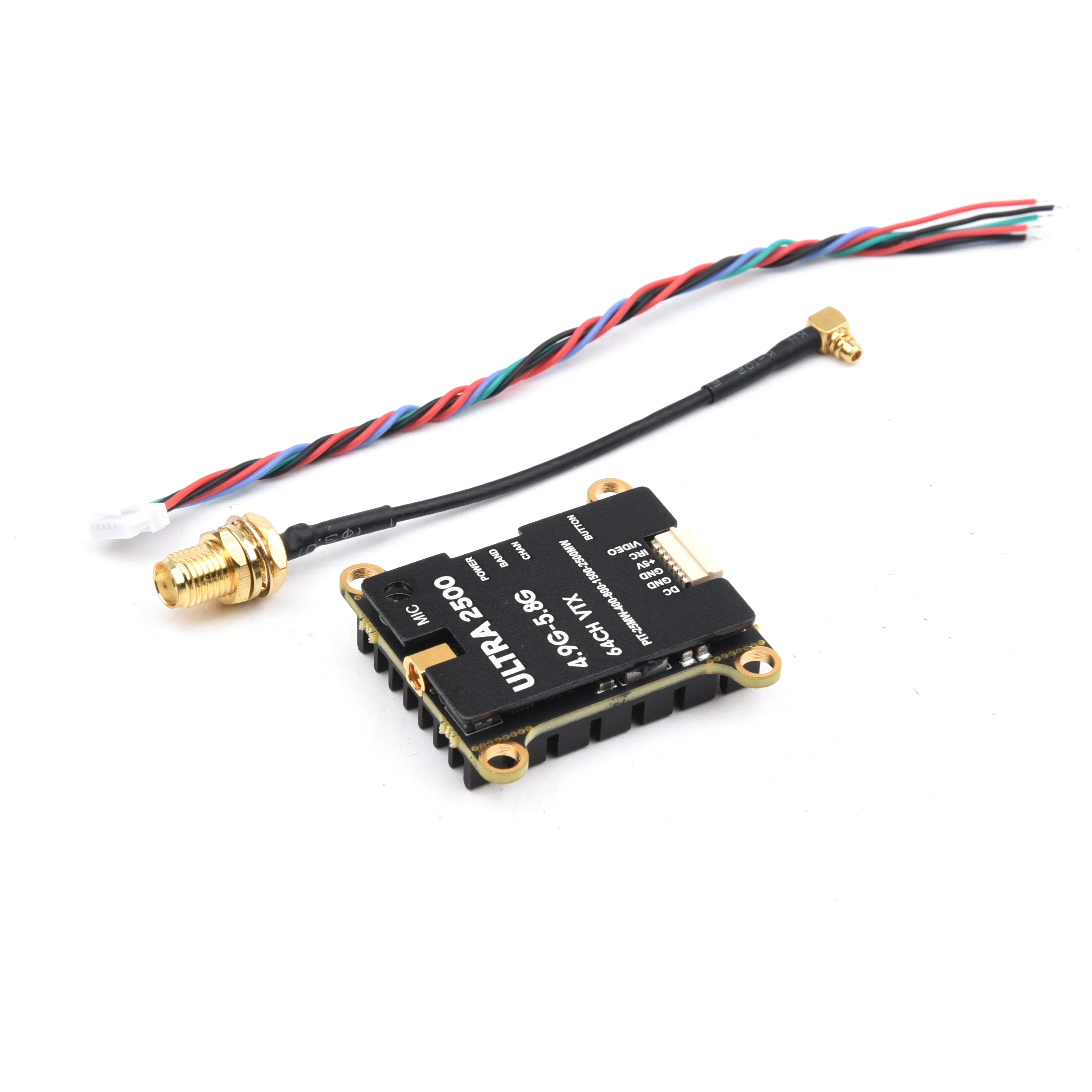 4.9g-5.8G 64CH 2500mW 2.5W FPV vtx หลุมส่งสัญญาณ/25mW/400mW/800mW/1.5W/2.5W มีไมโครโฟนในตัวสำหรับโดรนระยะไกลฟรีสไตล์