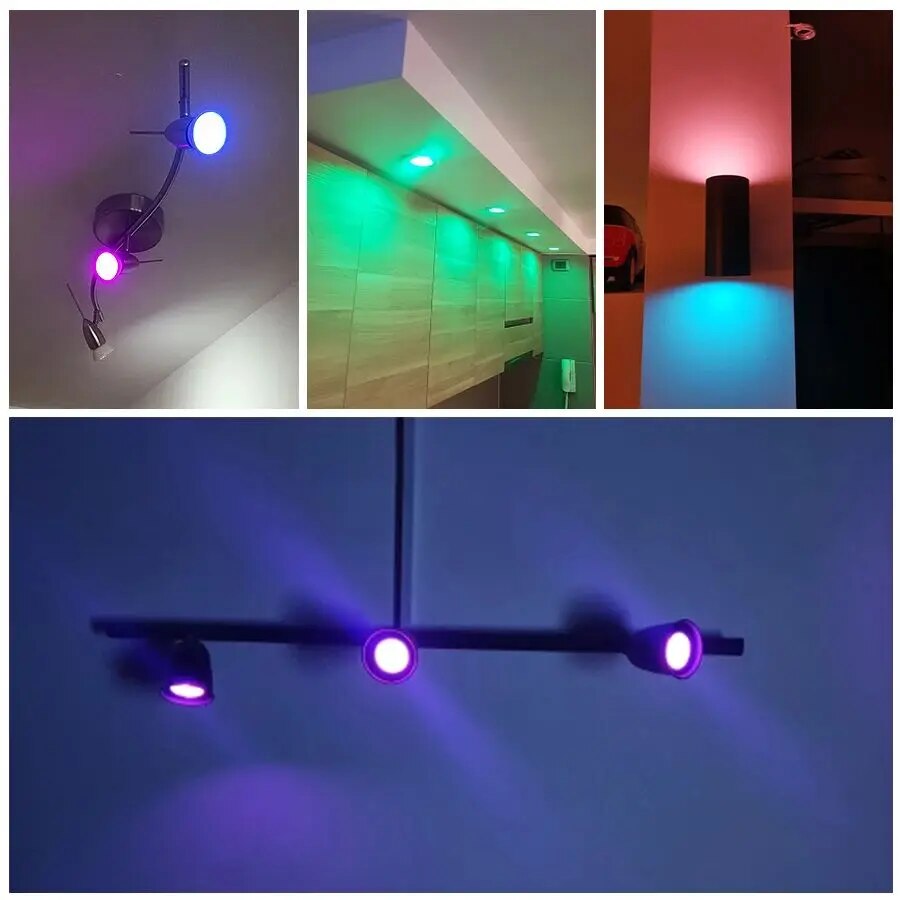 Gu10 bluetooth inteligente lâmpada led tuya lâmpadas regulável spotlight lâmpada 220v 9w e27 rgb + cw led mudança de cor lâmpada para casa
