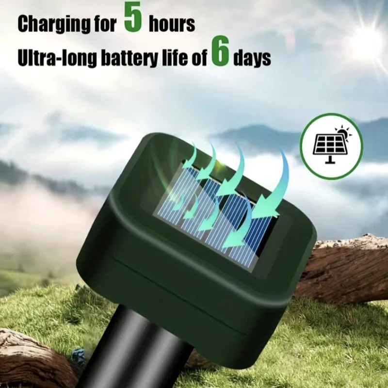 2 pz Solare Esterno Talpa Marmotta Repellente Pali Ad Ultrasuoni Gopher Repeller Talpa Deterrente Impermeabile Sonic Repellente Spikes