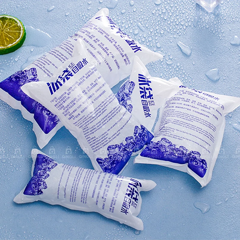 Paquete de hielo reutilizable, bolsa de hielo de Gel absorbente de agua automática, bolsa refrigerada para alimentos, frutas y bebidas, compresa fría, bolsillo para hielo, 10 Uds.