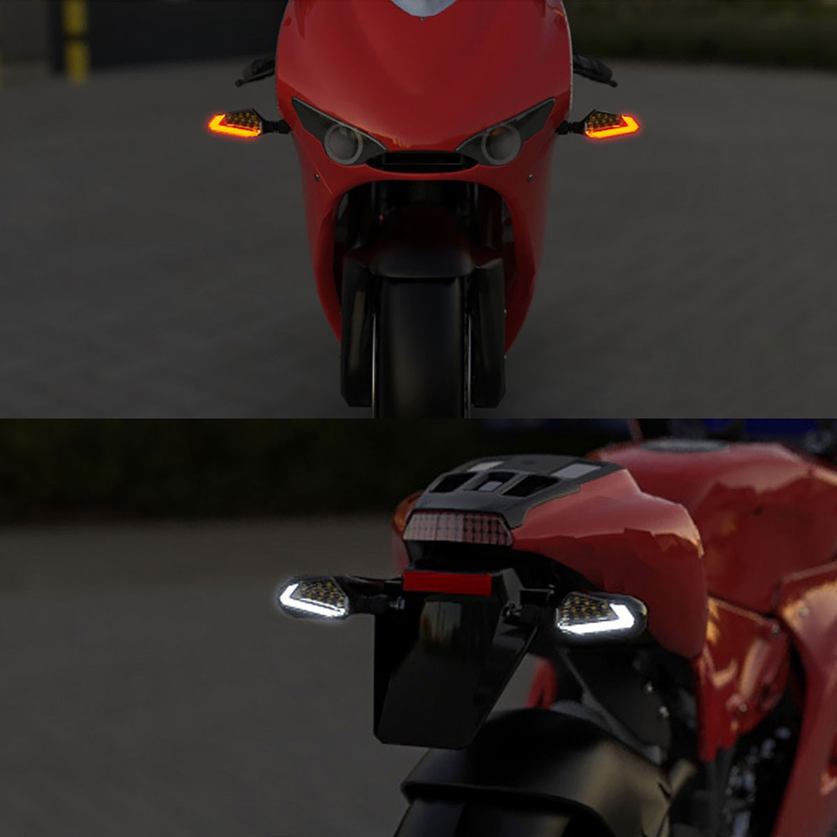 Universal Motorcycle Turn Signals Amber Blinkers Indicators Super Bright Motorbike Lamp Flashers Signal Tail Light Scooter Acces