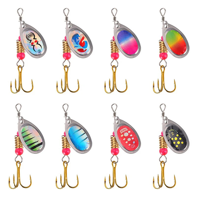 BRAVMACK16pcs Metal Spinner Bait Fishing Lure Artificial SpinnerBait For Pike Bass Trout Fishing With Fishing Bag