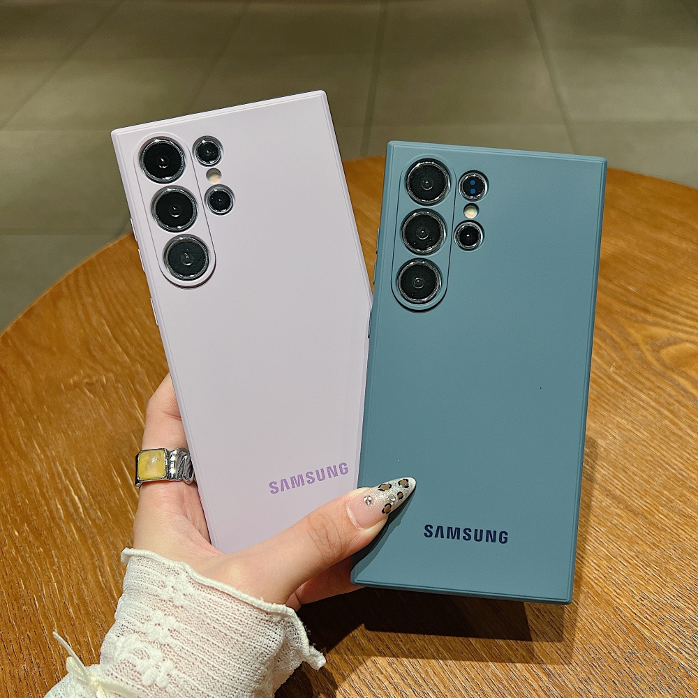 Official Liquid Silicone Shockproof Soft Case Samsung Galaxy S25 S24 S23 S22 S21 Ultra Plus S23 FE Solid Color Protection Cover