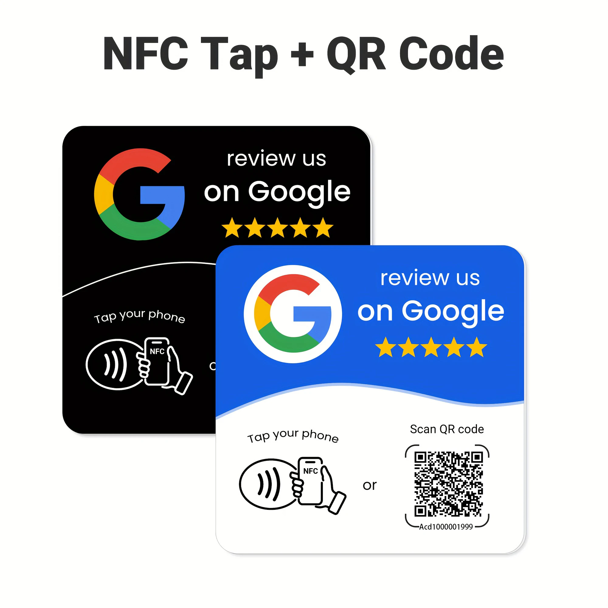 NFC 215 carré programmable pour carte d'examen Google Table de Station NFC 13.56Mhz code QR carte debout modifiable
