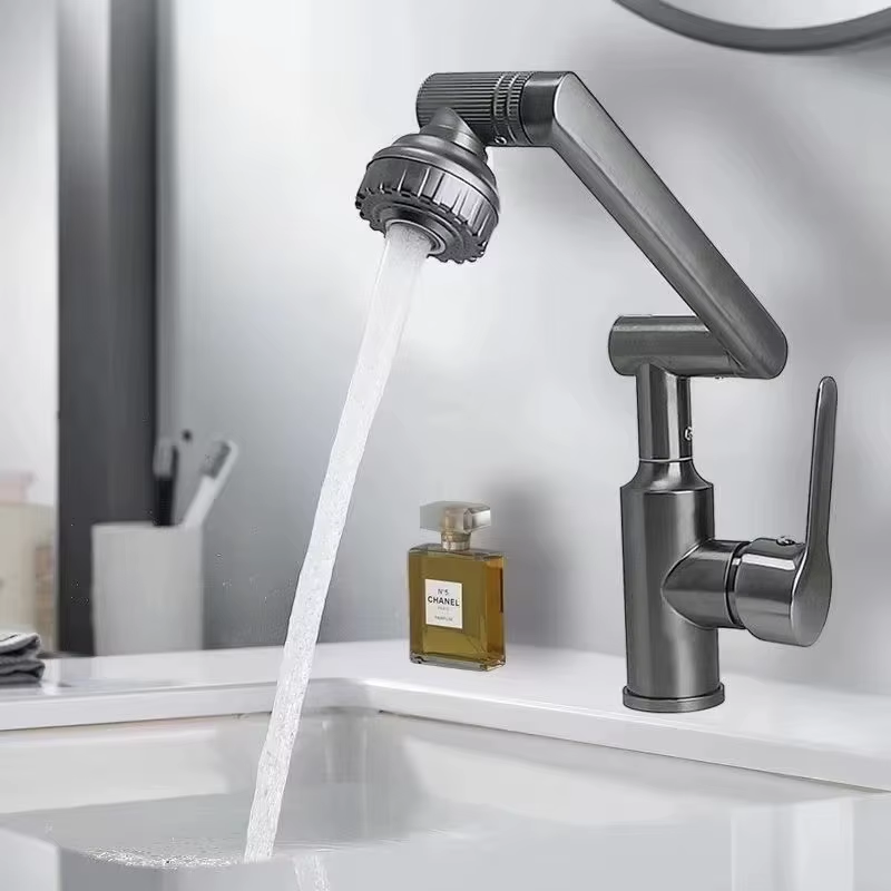 Grifo para lavabo de baño, grifo de ducha para el hogar, grifo giratorio Universal para caliente y frío, accesorios de baño simples y modernos