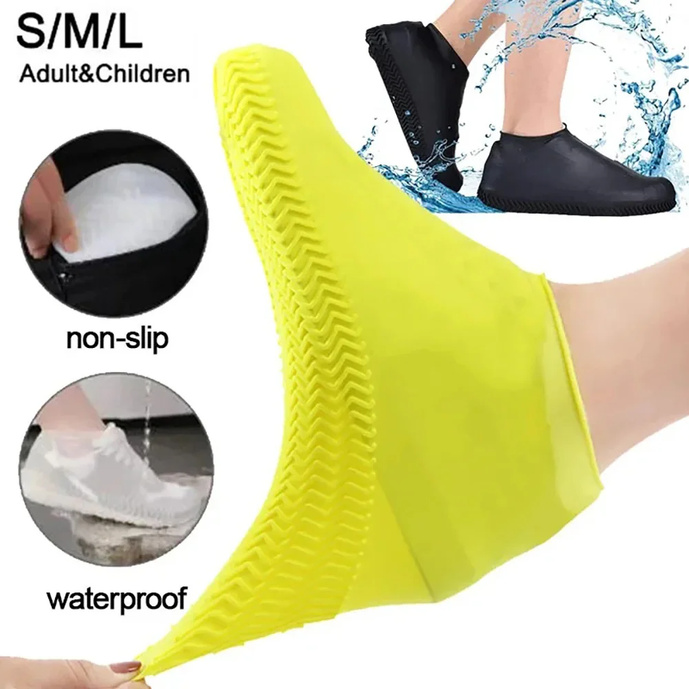 Wasserdichte Regenschuhe-Abdeckungen, wiederverwendbar, rutschfest, verschleißfest, Regenschuhe-Abdeckungen, Outdoor-Erwachsene, Kinder, tragbare elastische Stiefel