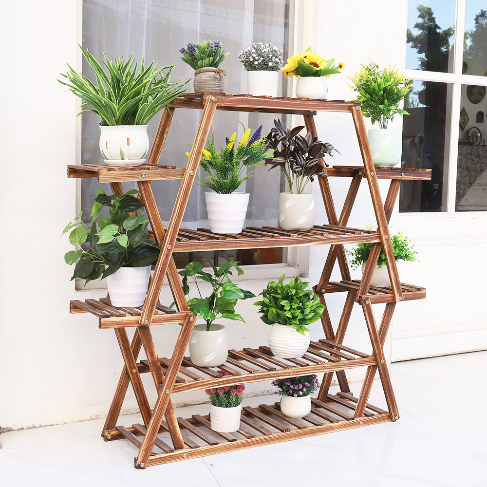 Extra grande multi camada de madeira flor rack planta suporte bonsai prateleira interior ao ar livre