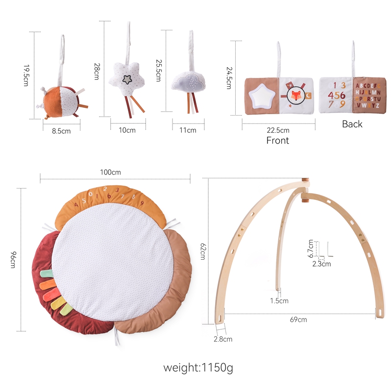 เด็กขาตั้งกล้องไม้ GYM กรอบเด็กวัยหัดเดิน GYM กิจกรรม Floewr แขวนจี้ Rattle ของเล่นสําหรับทารกแรกเกิดการศึกษา Montessori ของเล่น