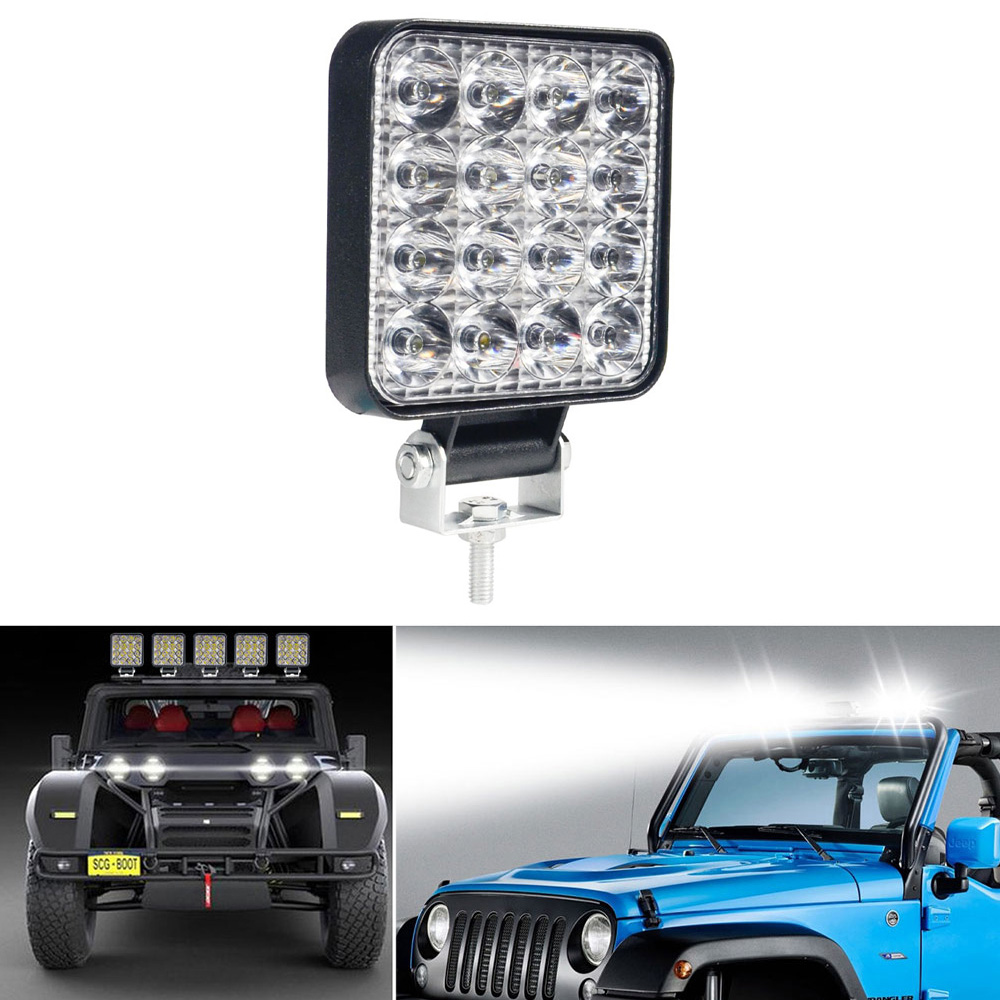 16 LED Car Light Bar MINI Work Light สําหรับ Off Road รถจี๊ปรถจักรยานยนต์ SUV ATVS ไฟ LED เสริมไฟหน้า 12V สีขาว