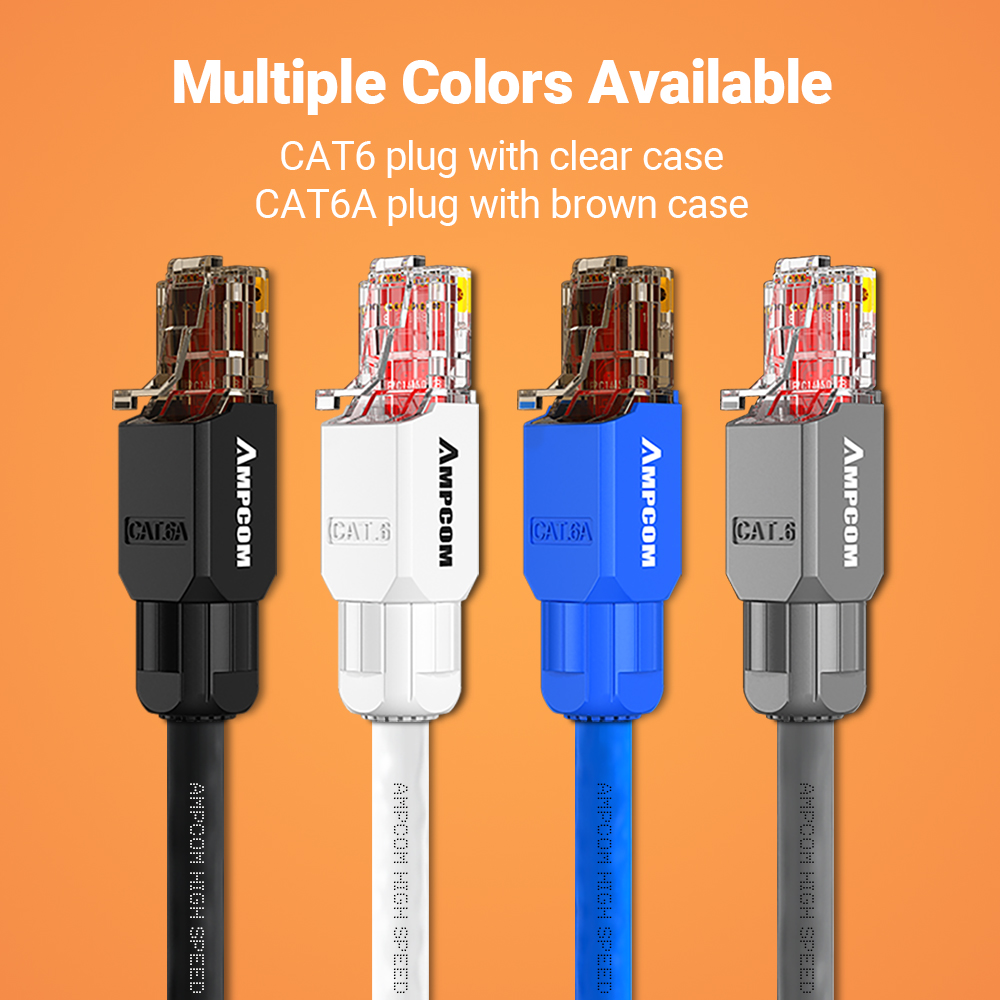 Herramienta de conector AMPCOM RJ45 gratis CAT6A CAT6 10Gbps UTP herramienta de enchufe Modular de campo Ethernet enchufes Lan de terminación reutilizables gratis 1 Uds