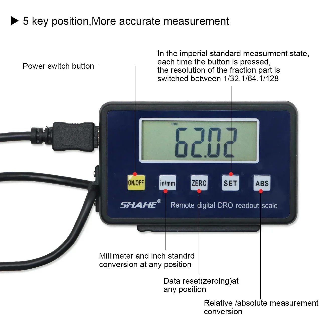 SHAHE Digital Readout Linear 0-150mm/0-6inch Accurate Digital LCD Digital Readout Lathe Linear Scale for Milling Machines