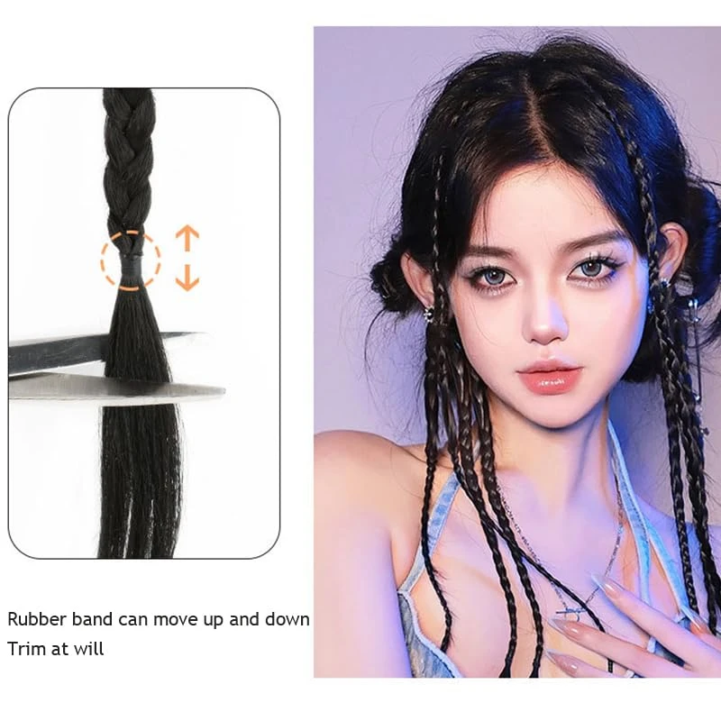 Extensiones de cabello liso para mujer, coleta trenzada de boxeo largo, postizos sintéticos suaves y naturales, uso diario