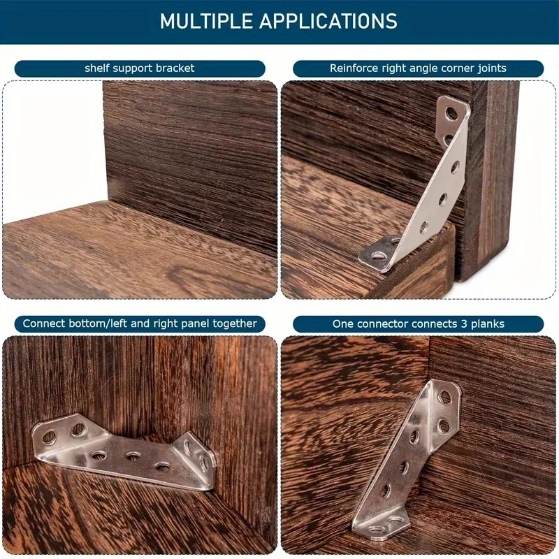 10/20 piezas código de ángulo de acero inoxidable engrosado 90 grados ángulo recto soporte fijo conectores de muebles