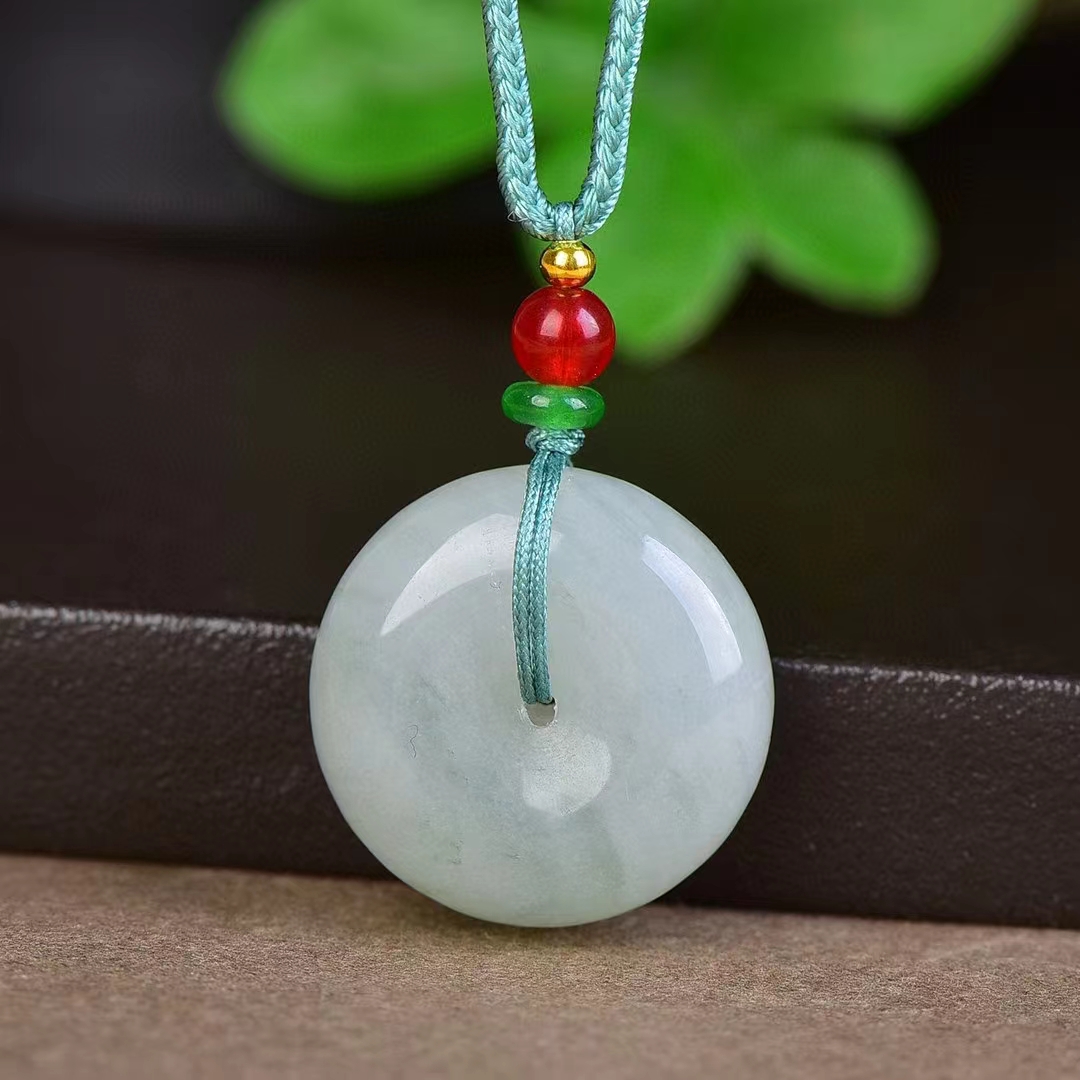 Tianshan Jade Donut Pingente para homens e mulheres, colar de pedra natural, amuleto, fivela de segurança redonda