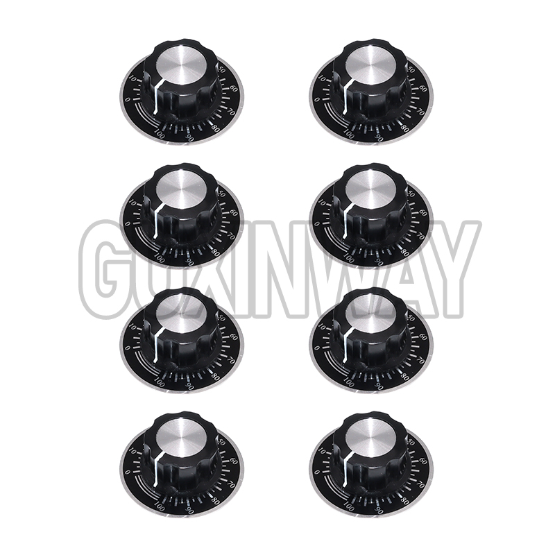 10 Set Potentiometer Knob Kit MF-A03 Dial Knob + MF-A03 Bakelite Knob with Scale Plate Sheet Scale Digital