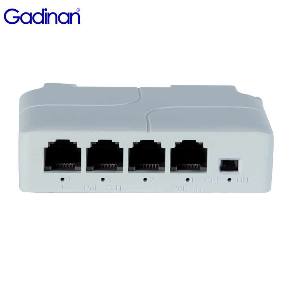 Gadinan-extensor PoE de 1 a 3 puertos, IEEE802.3af para Puerto IP, extensor de transmisión para interruptor POE, NVR, cámara IP