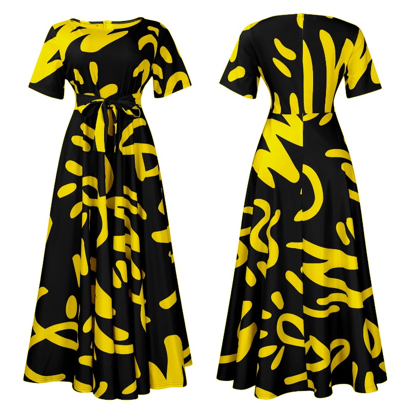 2025 Dashiki mode ceinturé Maxi longue Robe de soirée Vintage imprimé Robe d'été décontracté robes Robe africaine Robe d'été femmes Robe