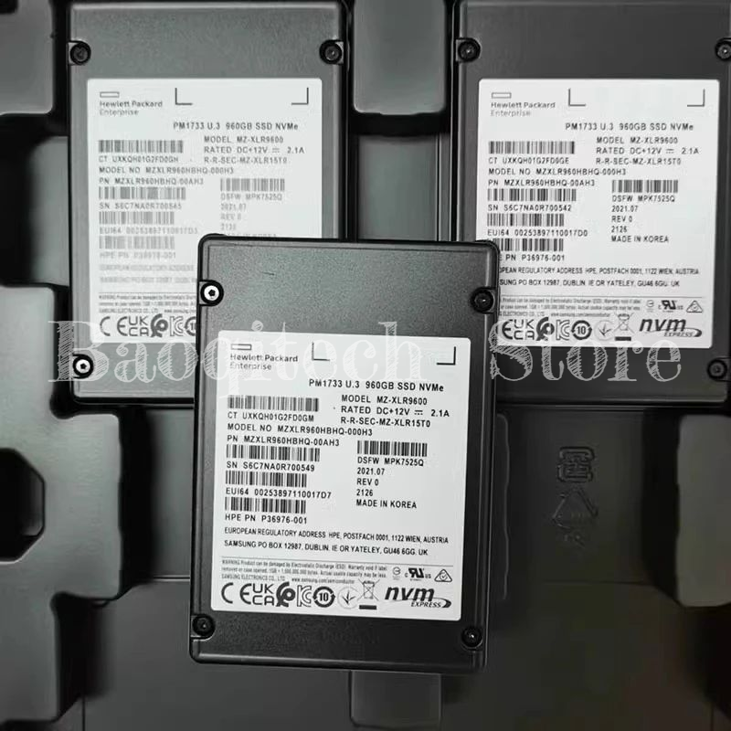 Brandneues Original PM1733 960G U3 NVME Solid-State-Laufwerk für Samsung SSD-Server