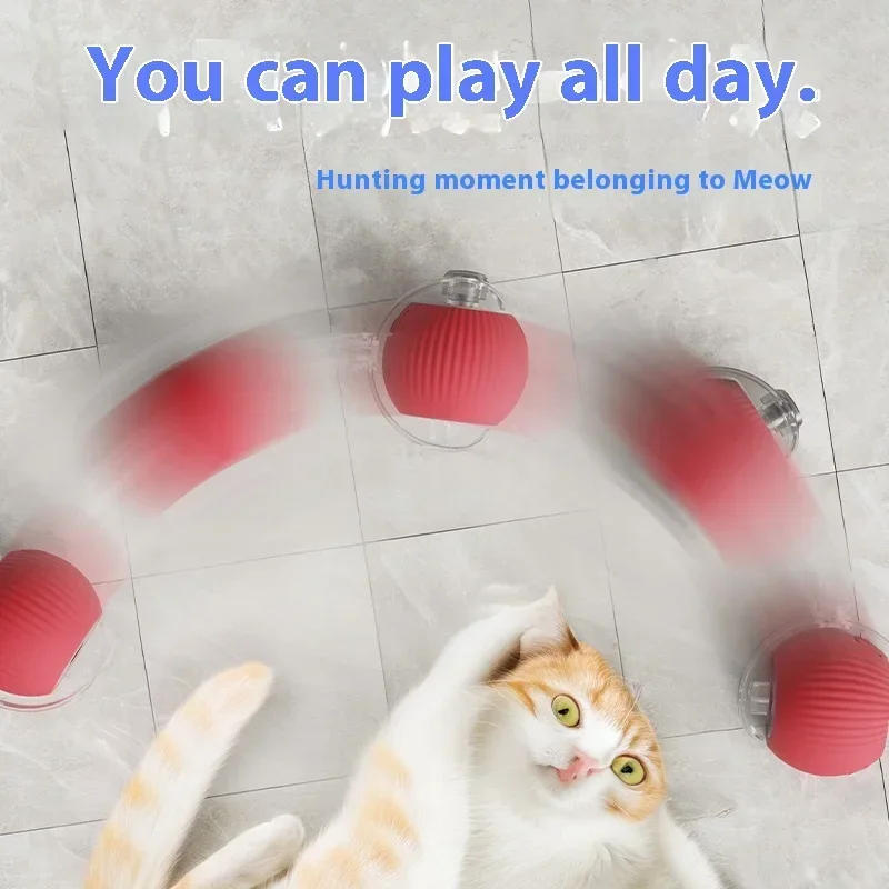 Giocattoli intelligenti per gatti Palla rotolante automatica Coda finta Giocattolo interattivo elettrico ricaricabile per animali domestici Addestramento per cani e gatti Imitare la coda del mouse