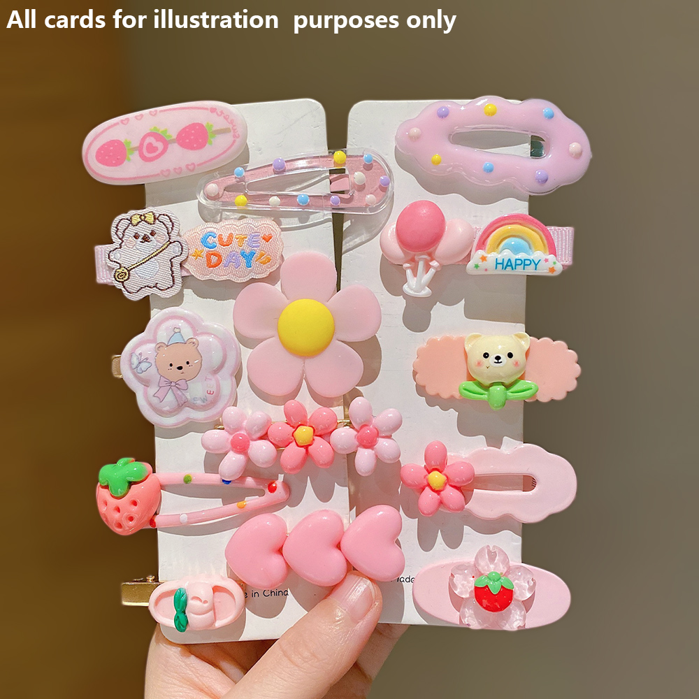 14 sztuk słodkich różowych spinek do włosów są urocze i wszechstronne