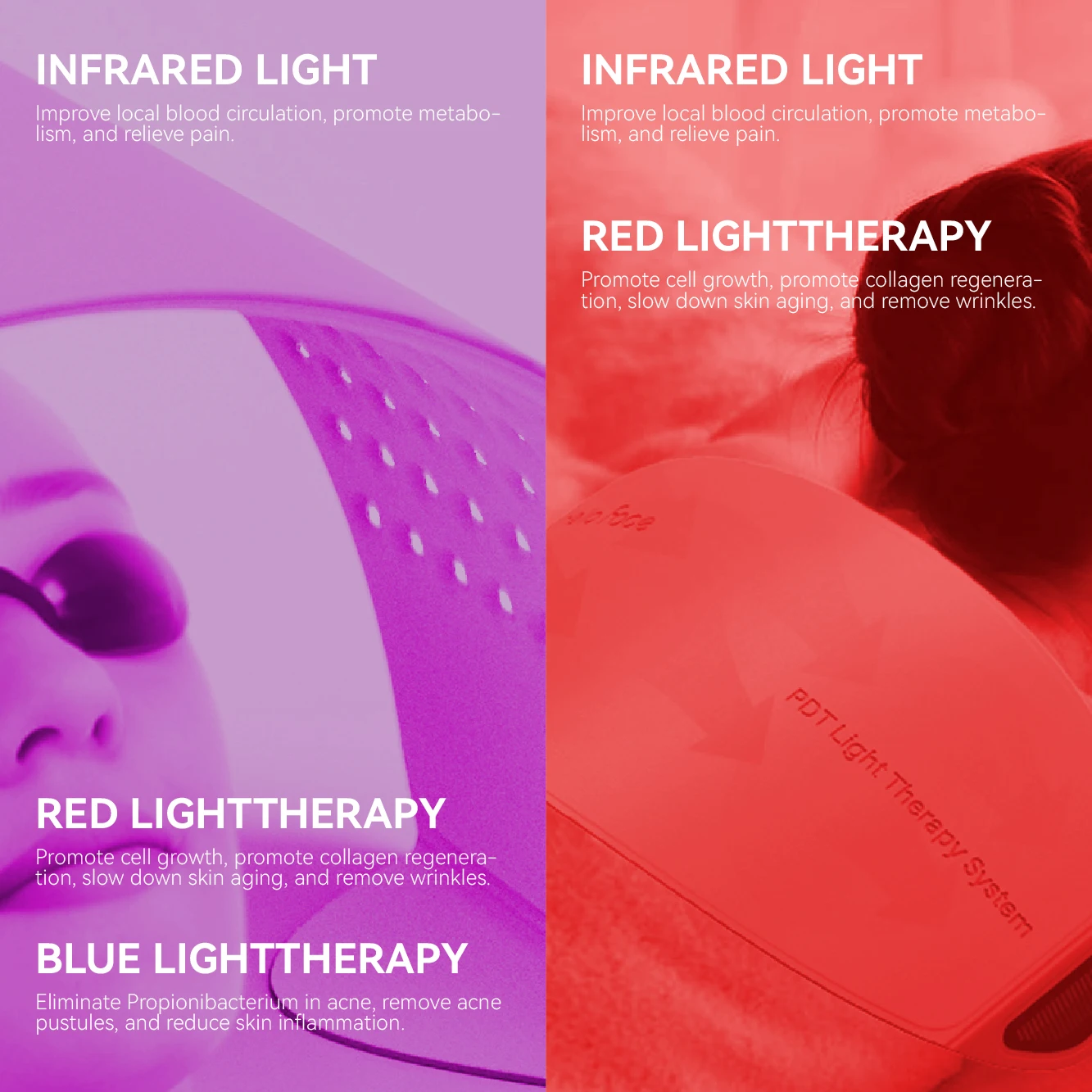 Hello Face L6 LED フェイスマスク近赤外線光 PDT 光療法軽量プロフェッショナル SPA フェイシャルボディ美容機