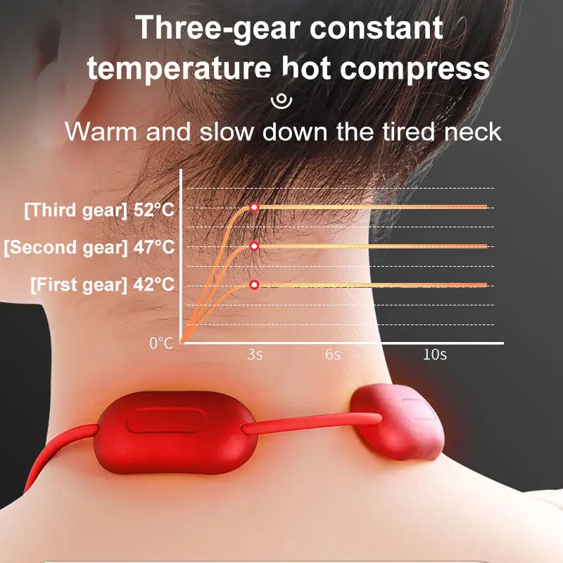 Masajeador de columna Cervical de cuello colgante inteligente con bolso caliente masaje TENS alivio relajante EMS portátil dolor muslo Mini espalda Compr