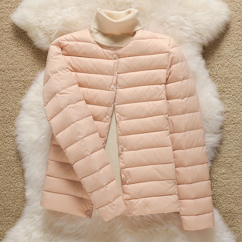 แจ็กเก็ตขนเป็ดสำหรับผู้หญิงมี9สี, 90% เบามากเสื้อกันลมเสื้อคลุมกันแดดให้ความอบอุ่นสำหรับผู้หญิง