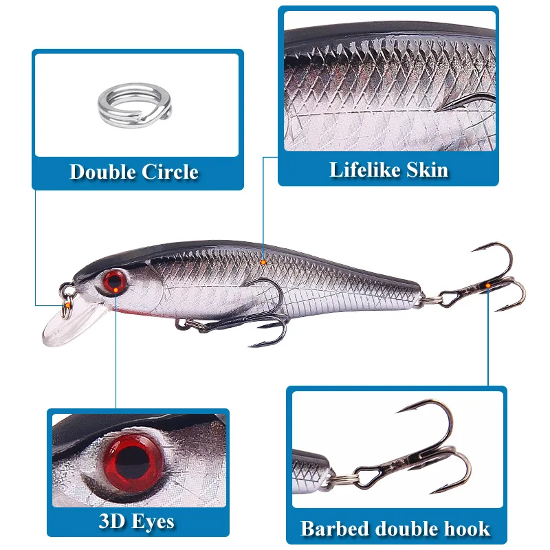 1PCS 일본 핫 모델 싱킹 미노우 낚시 미끼 8.5cm 9.2g 저크베이트 베이스 파이크 Carkbait Wobblers Swimbait Professional Bait