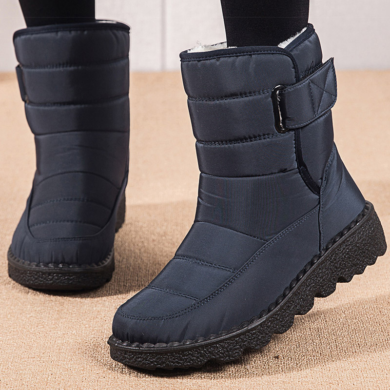 女性のブーツ 2024 冬の靴女性防水スノーブーツ冬暖かい毛皮 Bota Ş Mujer 韓国スタイル黒アンクルブーツ女性のための