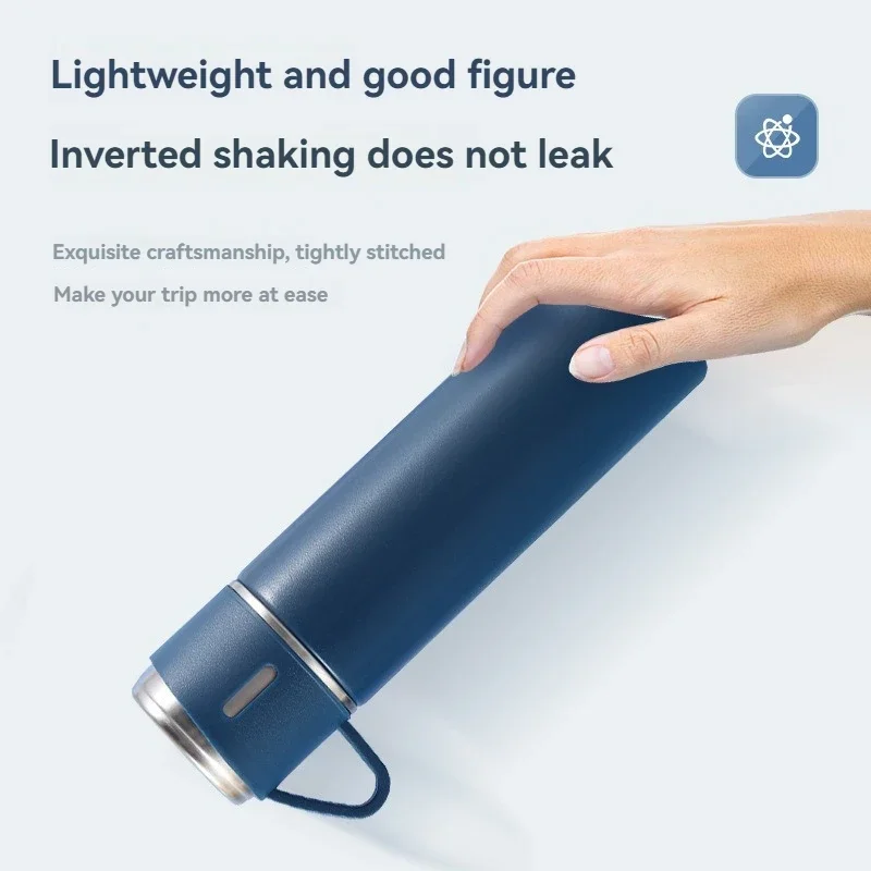 Tazza isolante in acciaio inossidabile Set regalo con tre copertine di grande capacità sigillate per perdite, tazza d'acqua portatile di alta qualità