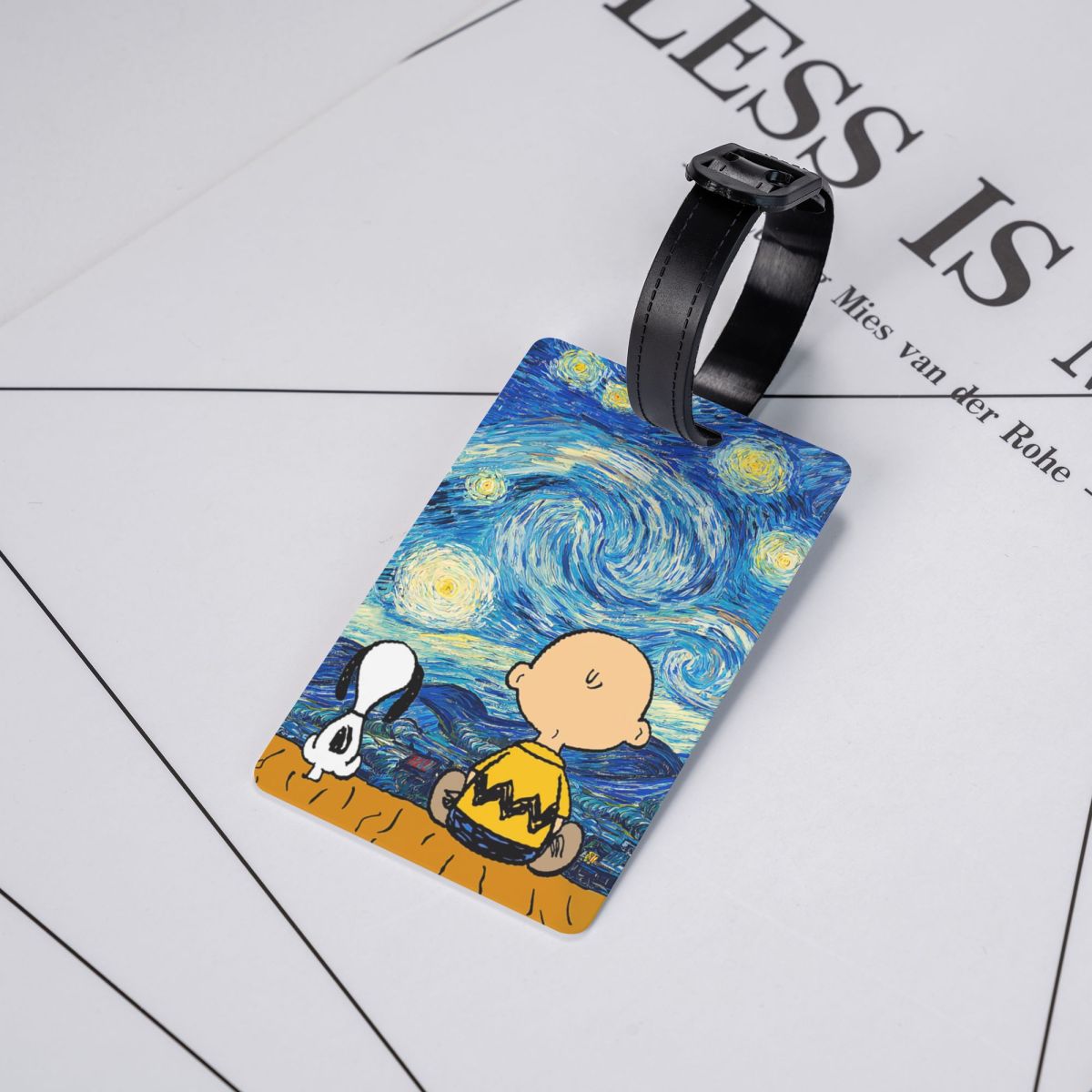 Etiqueta de Snoopy de dibujos animados personalizada, etiqueta de identificación con tarjeta de nombre, cubierta de privacidad, bolsa de viaje, Maleta