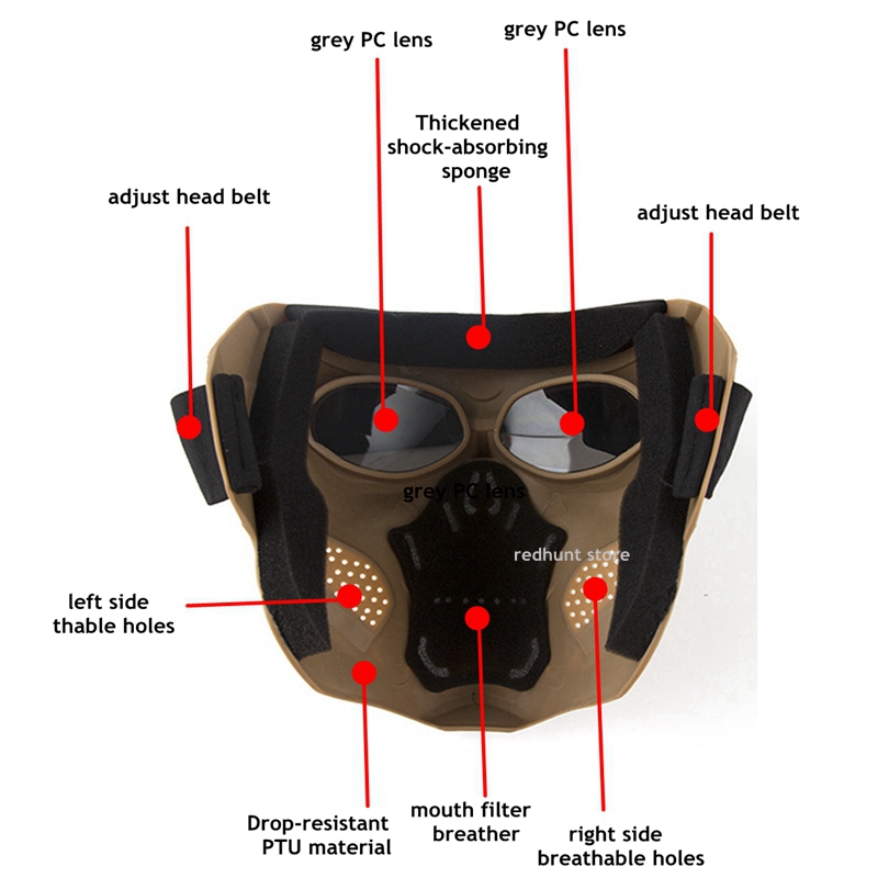 Máscara tática cs máscara protetora de caveira ajustável máscara de caveira facial completa para airsoft paintball cosplay wargame dia das bruxas